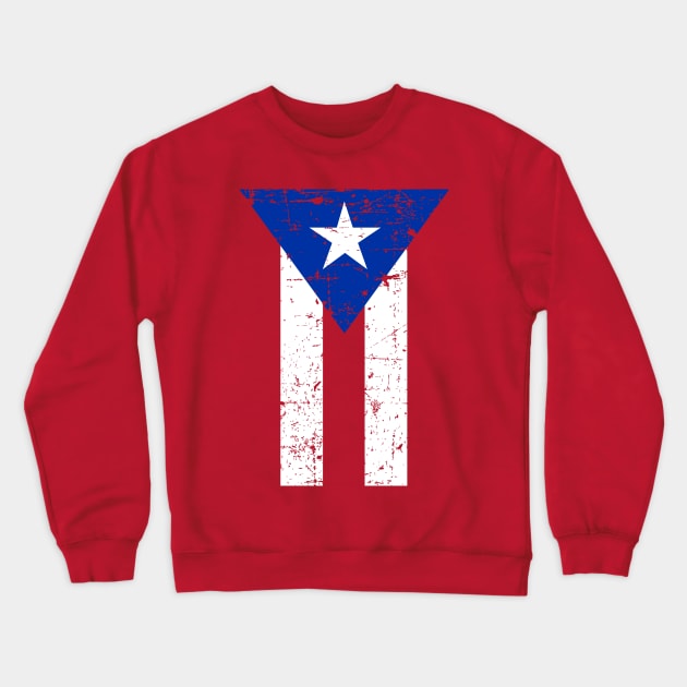 Puerto Rican flag - grunge design Crewneck Sweatshirt by verde